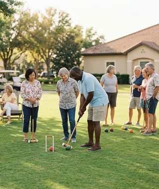 Croquet activity art