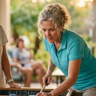 Table Shuffleboard activity art