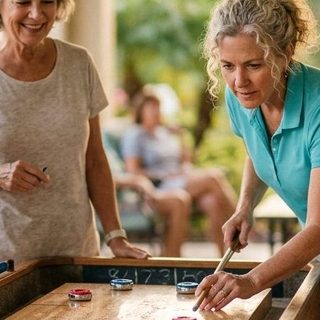 Table Shuffleboard activity art