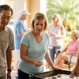 Table Shuffleboard activity art